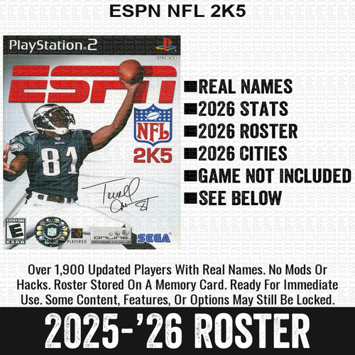 Espn nfl 2k5 - espn, roster
